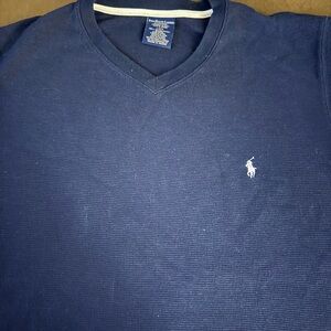 Polo by Ralph Lauren Men's Deep Blue V-Neck Sweater